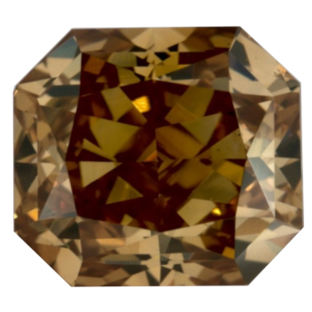Yellowish Brown / 黃棕色 radiant shaped diamond structure